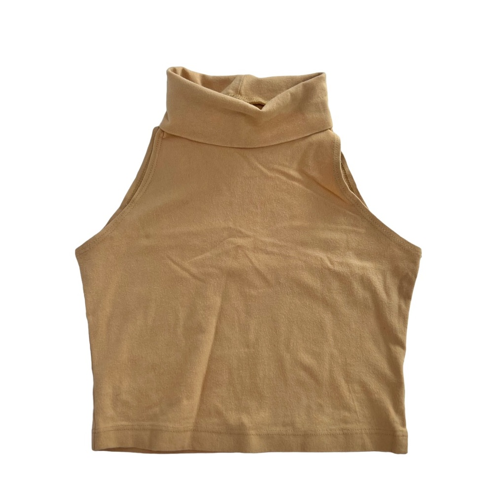 Beige Turtleneck crop top
